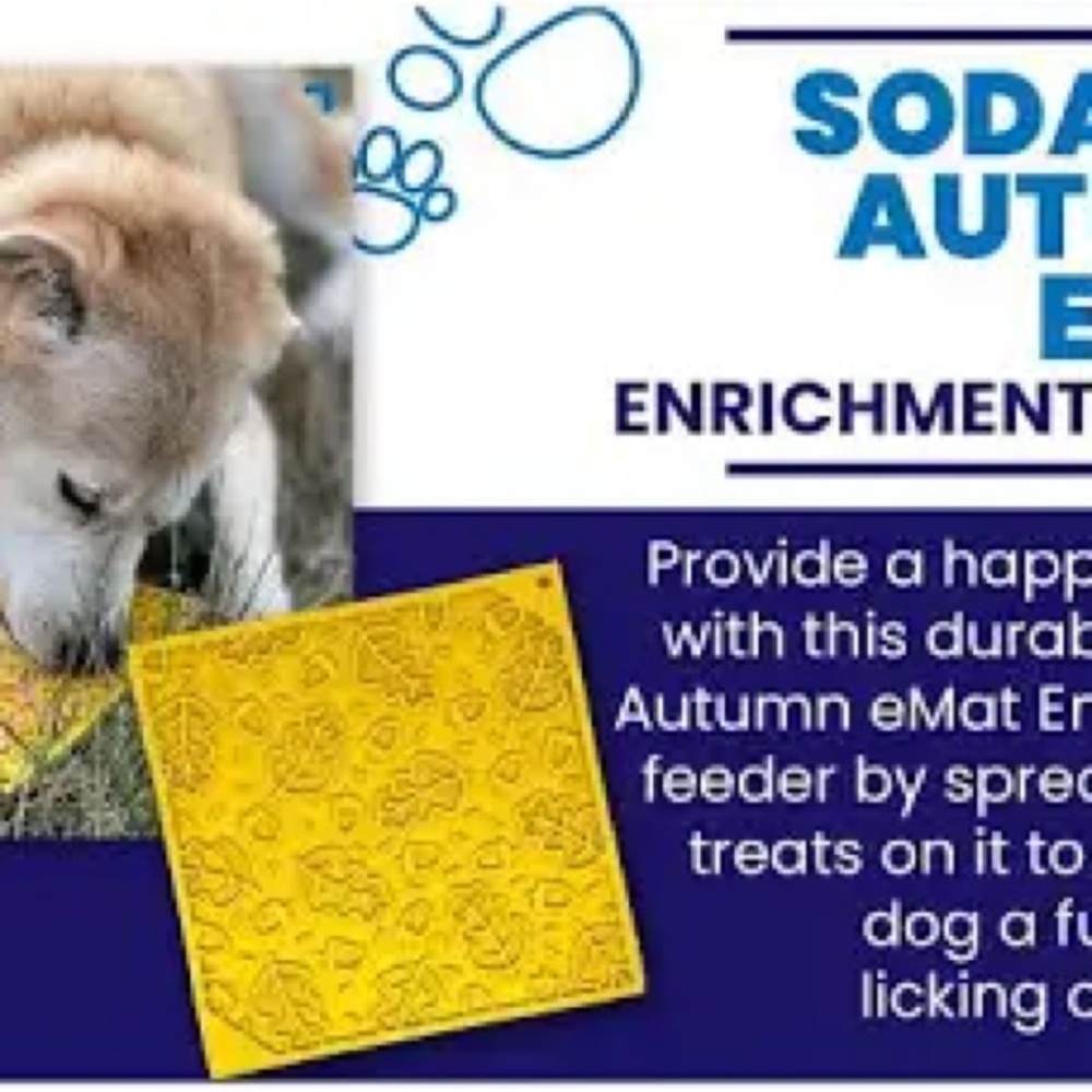 SODAPUP Autumn leaves Dog Enrichment Lick Mat yellow enrichment feeder - Picture 8 of 8